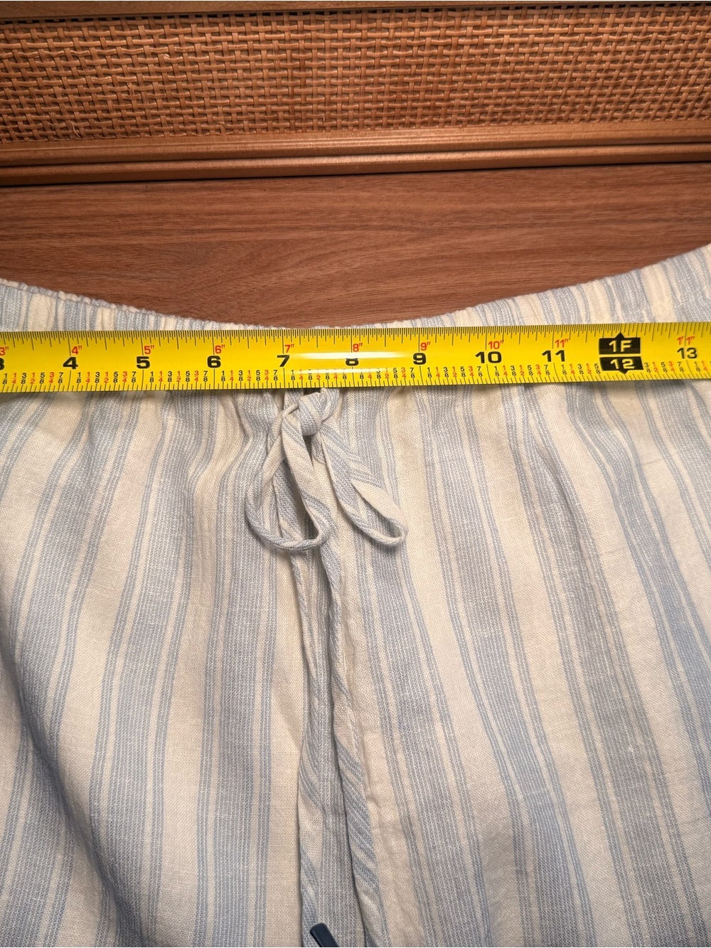 Joah Brown NWT Relaxed Everyday Short Natural White & Blue Stripe Gauze - Picture 16 of 16